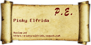 Pisky Elfrida névjegykártya